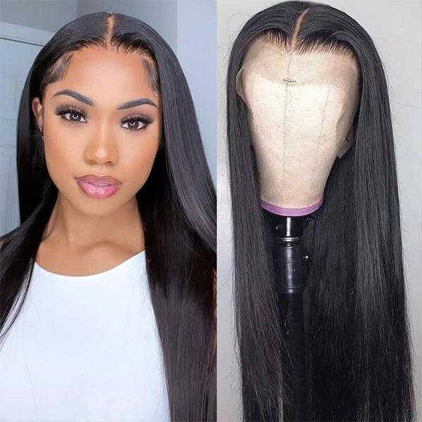 Eterna Pre-plucked 180% Density Glue less 13x4 Frontal Lace Long Wig 100% Human Hair