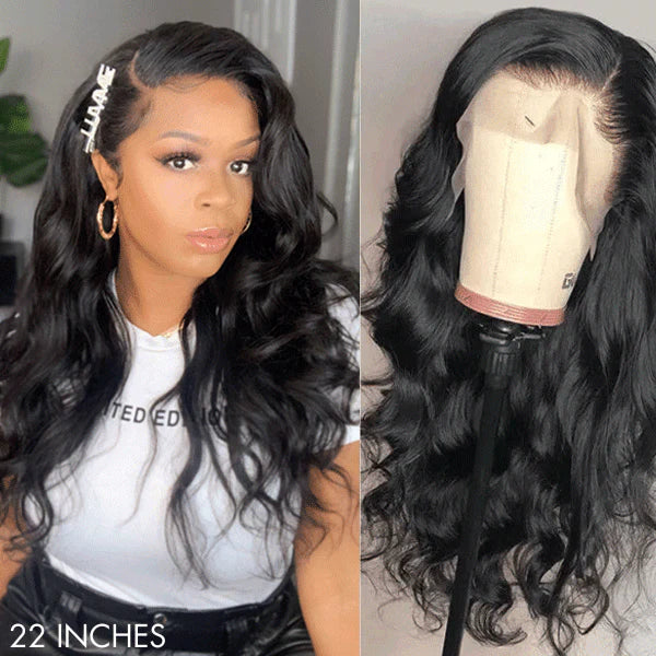 Eterna Pre-plucked 180% Density Glue less 13x4 Frontal Lace Long Wig 100% Human Hair